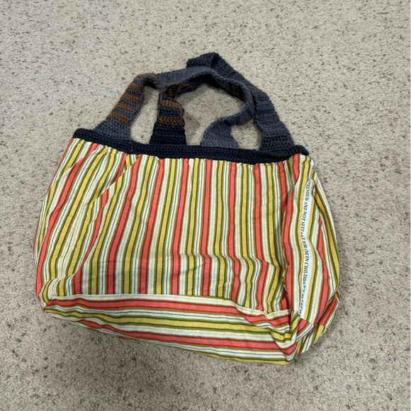 shoulder bag Hand made knitted upcycled shoulder bag - Picture 8 of 12